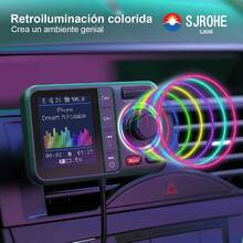 SJROHE Transmisor FM Bluetooth USB 3.0 Carga Rápida Adaptador con Pantalla LED RGB Bluetooth 5.0 FM receptores bluetooth para Auto Audio HD Llamadas por Bluetooth Transmisor Bluetooth FM Color negro - A - Ver 6