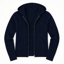 Women's Autumn/Winter Y2K Open Front Knit Top With Fake Pockets Casual Hoodie (Decorative Pockets)/Casual, Daily, Party, Shopping, Halloween, Christmas, Thanksgiving/Fall Women Clothes/Y2k Tops Y2k/Streetwear/Back To School/Back To School First Choice Clothing - Navy Blue - View 10