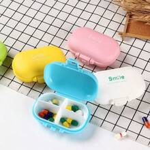 1pc/Pcs Macaron Pill Box, Plastic Pill Box, Portable Mini, 4-Compartment Storage Box, Pill Box, Portable Medicine Box, Plastic Storage Pill Box For Travel - View 6
