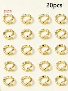 5/12/20pcs Copper Jump Rings, 18K Gold Plated, Open Rings, Half Open Rings, Suitable For Connecting Pendants, Jewelry, Bracelets, Necklaces And Lobster Clasps - Wolf Fang Half-closed Opening Ring - View 10