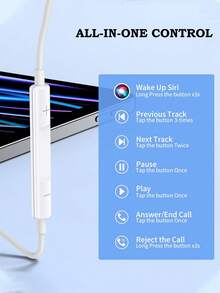 FCV 1Pack Wired Earphones With Type-C Plug, Half-In-Ear Headphones With Microphone And Volume Control Compatible With IPhone/Android/Pixel/ And Other Audio Recording Devices - View 3