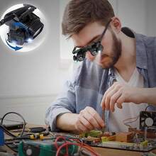 Head Mount Magnifying Glass  2/6/10/24X Multi Lenses Adjustable Angle Hands Free Magnifier For Craft Watch Repair Reading - A - View 6