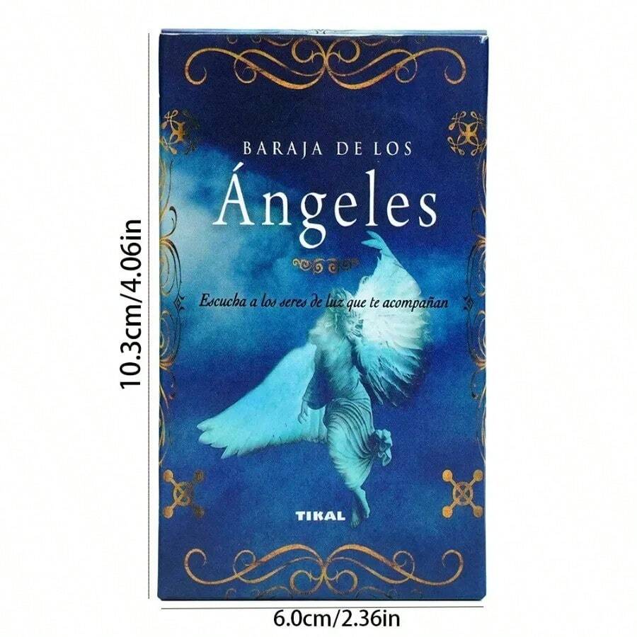 Spanish Tarot Cards Angel Oracle Deck Spanish Spiritual Card Set Divine Guidance Angelic Messages Inspirational Pocket-Sized - Light Grey - View 1
