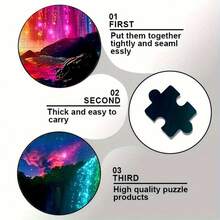 1000 Pieces Adult Mini Puzzle Box - This Precision-Cut Puzzle Is Adult Challenge Level And Scratch-Resistant. With A Dreamy Rainbow Waterfall Theme, It's High Difficulty And Suitable For Adults And Family Entertainment. It Can Be Used As DIY Decoration, Art Collection, And Is Also A Unique Gift For Halloween, Christmas And Brain Training. - Multicolor - View 7