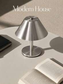 1 Piece Nordic Style Touch Control Lamp, Wireless Single-Color Desk Lamp, LED Touch Control Lamp, Portable Touch Control Lamp, Adjustable Lamp With 3 Color Temperatures, Dimmable Lamp, Bedroom Lamp, Cone-Shaped Metal Lampshade, Unique Touch Lamp - GT-01 - View 1