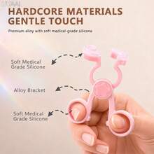 UYAAI 1pc Hot Pink All-In-One Contact Lens Accessory Set, Foldable Soft Silicone Tweezers Insertion & Removal Tool With Mirror Storage Box, Designed For Colored Contact Lenses - Hot Pink - View 4