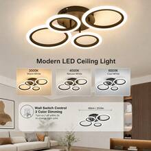 三色 LED 吸顶灯，开关控制，安装简便，适用于卧室、客厅、走廊、门厅、厨房、餐厅、办公室等室内照明装饰 - 彩色 - 查看 14