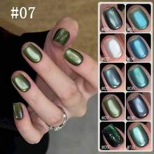 MIANEL GEL 21色玻璃珠貓眼凝膠指甲油，2026新款，超白、粉色、紫色、紅色、藍色貓眼磁性指甲油，專業沙龍使用 - 彩色 - 查看 3