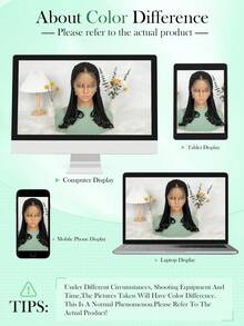 A ANYTIME Fashionable Mid-Length Braided Wig, Transparent HD Lace Box Braids, Soft Curly Ends, Realistic Scalp Lightweight Protective Braided Wig, Suitable For Daily Wear And Parties, Halloween - Multicolor - View 12