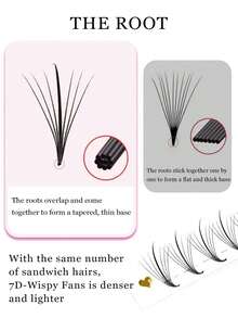 FOXYMEI 12 Rows Lightweight Pre-Made Eyelash Fans C/D Curl 7D Pointed Lash Extensions 8-15mm Anime Style Imported Material Pre-Made Voluminous Lashes Suitable For Beginners Salon-Grade High-Quality Lash Clusters - View 4