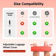 8pcs Luggage Wheel Covers, Shock-Absorbing Universal Wheel Noise Reduction Pads, Luggage Wheel Protection Accessories, Silent Wheel Covers, Travel Suitcase Wheel Protection Covers, Dedicated Luggage Wheel Protection Covers - Multicolor - View 4