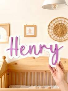Personalized Name Sign, Customized Wooden Name Plate, Decorative Wall Name Sign, Personalized Room Decor, Customized Door Sign, Home Wall Decor, Handmade Style Name Board, Wedding Party Decor, Personalized Home Gift, Customized Letter Sign - Multicolor - View 9