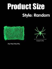 Halloween Fluorescent Spider Web Decoration: Stretchable Artificial Spider Web And Fluorescent Spider, Suitable For Indoor And Outdoor Use, Including Entrance, Porch, Patio, Garden, Lawn And Halloween Party - Multicolor - View 8