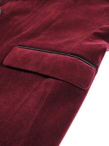 Officeau Men's Slim Fit Groom Wedding Banquet MC Formal Suit Jacket - Burgundy - View 5
