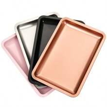Rectangular Stainless Steel Nail Art Tray, Multi-Color Metal Storage Tray, Professional Nail And Foot Care Tool, Rhinestone Gemstone Cosmetic Jewelry Display Tray, Suitable For Nail Salon And Home Use - Multicolor - View 9