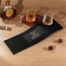 1pc Personalized Bar Mat, Customized Bar Long Mat, Gift For Husband, Home Bar Decor, Rubber Bartender Mat, Silicone Beer Mat, Christmas Gift, Vintage Men's Gift, Customized Personalized Name Whiskey Bar Mat, Rubber Bartender Mat, Gift For Father, Home Bar Decor - Grey - View 4
