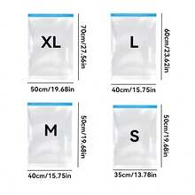 1Se(S+M+L+XL)T Save 80% Luggage Space! Hand Roll Vacuum Storage Bags No Pump Needed, Reusable Waterproof Air Compression Bags Portable Travel Clothes Towel Organizer Pouches For Suitcase Trip - Clear - View 9