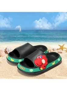 GETAC Chanclas Infantiles Antideslizantes con Dinosaurio 3D, Sandalias para Niño y Niña, Pantuflas de EVA Suaves, Ligeras, Cómodas, para Playa, Baño, Casa y Verano - Negro - Ver 4