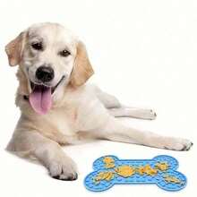1pc Bone Silicone Licking Pad For Dogs, Slow Feeding Pad, Pet Slow Feeding Pad - Multicolor - View 4