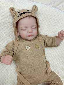 18 Inch Sam Reborn Doll Hand-Painted Colored Hair Closed Eyes Design Vinyl And Fabric Body With Feeding Bottle And Pacifier Ideal Gift For Children's Birthday Party - Reborn Doll - View 6