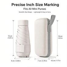 便攜旅行傘，迷你輕量，防雨防曬，UPF50+ 防護，防風傘架，橡膠手柄，適合戶外、海灘、徒步和通勤，附收納袋，輕量防紫外線陽傘 - 彩色 - 查看 8
