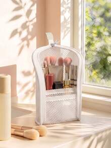 1pc Portable Travel Toiletry Bag, Mesh Bathroom Toiletry Bag, Multi-Functional Makeup Storage Bag Travel Essential, Small Cosmetic Storage Bag, Beach Vacation Bag, Foldable Storage Bag, Suitable For Back To School, Travel, Vacation, Fitness And Swimming, Makeup Bag, Bath Bag, Perfume Bag - Multicolor - View 5