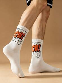1/3/5 Pairs Men's Mid-Calf Socks, Boys' Sweat-Absorbing Odor-Resistant Sports Basketball Socks, Long Running Socks, All-Season Versatile, Soft Breathable, Skin-Friendly Comfortable, High Elasticity Moisture-Wicking, Durable And Non-Constricting; Suitable For Daily Commute, Casual Wear, Basketball, Cycling, Hiking, Running And Other Sports, Sports Socks, Fitness Training Socks. - Multicolor - View 9