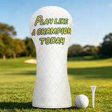 1PC Play Like A Champion Today Printed Golf Head Covers Set For Driver Fairway Hybrid, Durable PU Material, Universal Accessory For Men & Women - Multicolor - View 7