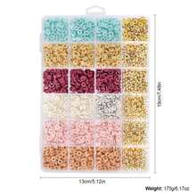 Soft Bohemian Style 1 Box/4000pcs Polymer Clay Beads Set - Mixed Shapes With Hollow Details - DIY Jewelry Making Friendship Bracelets - A - View 4