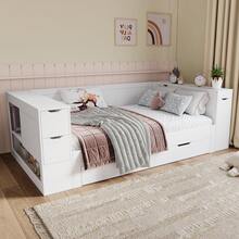 Sofa Bed Frame 90 X 200 Cm - Multi-Functional With Storage Space - White - View 4