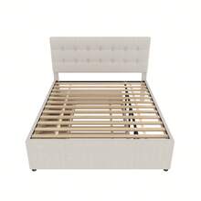 إطار سرير مزدوج الحجم - 140x200 سم، مع أدراج - بيج - مشاهدة 9