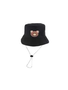 1pc/2pcs Kids Bear Pattern Bucket Hat, Solid Color Sun Protection Hat, Suitable For Outdoor Sunshade And Daily Casual Wear - Multicolor 2 - View 7