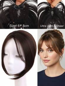 10 Inch Synthetic Fiber Women's Hair Wig, Bangs, Natural Fluffy And Lightweight, Perfect For Covering White Hair And Sparse Bangs, Hair Accessory, Halloween - Multicolor - View 16