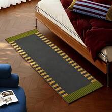 Manta de cachemira sintética a cuadros blanco y negro, manta de cuadros franceses para dormitorio, mesita de noche, alfombra de sofá de sala de estar, mesa de café, cojín de ventana larga - antideslizante, lavable a máquina, decoración de sala de estar, dormitorio, patio y jardín, tapete de poliéster, uso interior/exterior, rectangular, alfombra de sala de estar - Multicolor 10 - Ver 21