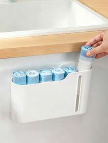 1 hộp đựng túi rác treo tường không cần khoan, hộp sắp xếp túi nhựa, phù hợp cho phòng trẻ em - Nhiều màu - Xem 7