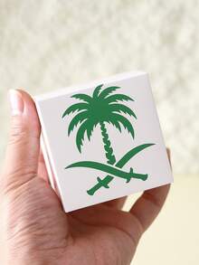 12 White Gift Boxes With Green Palm Tree Pattern, Suitable For National Day, Celebration And Party Use Saudi National Day Saudi Arabia - View 7