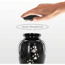 Urna Funeraria Trupoint Memorials para Mascotas Pequeñas, para Cenizas de Perros y Gatos, con Huella de Pata, Urnas de Cremación Negras para Mascotas de hasta 17 libras - Blanco - Ver 4