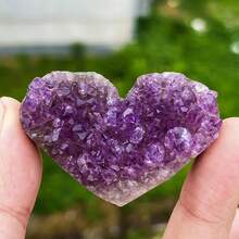 Stonehaven 1pc 3-4cm High Quality Natural Crystal Cluster Uruguay Amethyst Geode Cluster, Genuine Purple Gemstone Heart-Shaped, For Love Decoration - Amethyst Heart - View 14