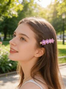 Elegant Women's Hair Clip, Cute Gradient Star-Shaped Decoration Bangs Clip, Daily Hair Accessory - Mixed Color - View 5