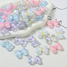 10pcs Happy Dog Print Acrylic Beads, Transparent Gradient Beautiful Birthday Decor Beads, Freely DIY Creative Bracelets, Necklaces, Bag Charms And Other Craft Projects - Multicolor - View 7