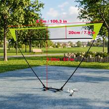 Portable Badminton Net Set, Carbon Fiber Base, Height Adjustable To 1.55m (61 Inches), Width 2.7m (106 Inches). Quick And Easy Installation, Perfect For Outdoor Sports Training, Backyard, Beach, Park And More. - Multicolor - View 2