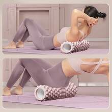 1pc Yoga Foam Roller, Pilates Yoga Fitness Back Muscle Massage Roller, Soft EVA Yoga Block Muscle Roller - Multicolor - View 5