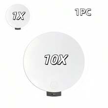 1pc LED Makeup Mirror, USB Rechargeable, 10x/1x Double-Sided Mirror, 3-Color Adjustable Light, Foldable, 360° Rotating Angle, Portable, Bathroom Makeup Mirror - Multicolor - View 13