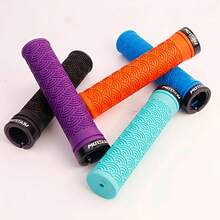 MOTSUV 3pcs Bicycle Accessories Set, Non-Slip Rubber Lock-On Grips, Comfortable Shock-Absorbing Handlebar Covers For Mountain Bike, With End Caps, Bell And Tools - Multicolor - View 3