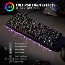 ATTACK SHARK X68 HE 8000Hz Rapid Trigger Keyboard, 0.01mm RT Precision Wired Gaming Keyboard With Magnetic Switches, Adjustable Actuation Distance, Rapid Trigger, Snap Tap, RGB Lighting, Compatible With PC - View 3