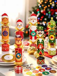 24pcs Christmas Crackers Gift Boxes With Ribbons And Christmas Countdown Stickers Santa Claus Xmas Tree Reindeer Pattern Treat Box Cartoon Christmas Advent Calendar Box Gift Wrapping Boxes For Party Favors Christmas Decorations Christmas Gifts - Christmas Edition - View 1