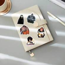 50pcs Monkey & Gorilla Pattern Vinyl Cartoon Highly Attractive Decorative Stickers, Suitable For Planner, Envelope Sealing, Guitar, Musical Instruments, Halloween, Christmas, Teen Party Supplies, Rewards And Inspirational Decoration - 50pcs-multicolor - View 9