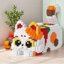 1 Set 417pcs Cat Building Blocks Tissue Box, Cute Cartoon Animal DIY Model Kit With Mini Particles, Practical Desktop Decoration Room Storage Rack Suitable For Bedroom Living Room Office, Birthday Gift For Teens And Adults 14+ - Multicolor - View 7