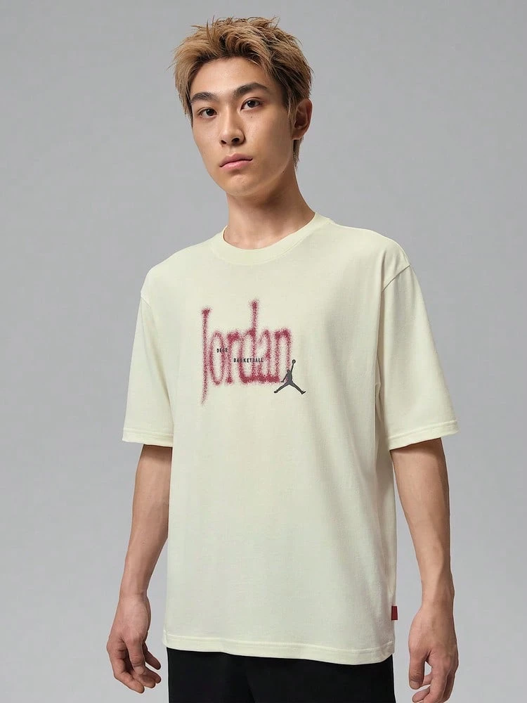 Jordan Kaos Rajut Lengan Pendek Tanpa Kerah Pria AS BRK S LOVE 85 SS Crew TIX1570-047 - Redwood - View 1