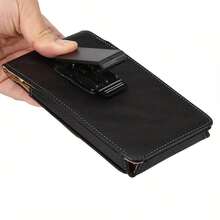 Funda para teléfono móvil con funda de cinturón, clip de cinturón y portatarjetas | Bucle de cinturón ajustable giratorio, funda de fácil limpieza | Perfecto para el desplazamiento diario - Negro - Ver 3